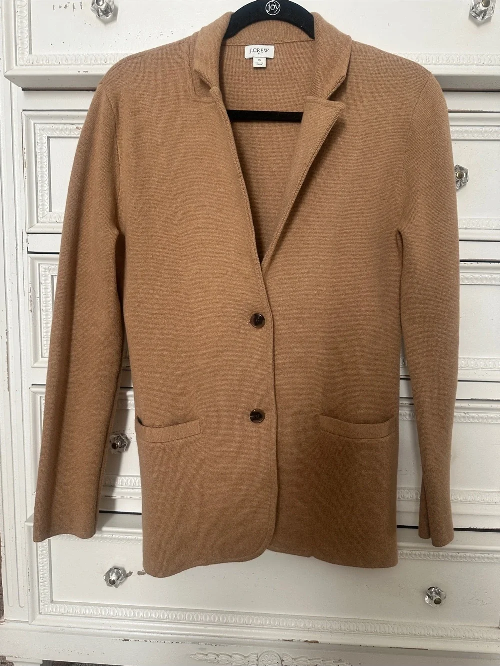J. Crew Camel Single-Breasted Wool-Blend Blazer